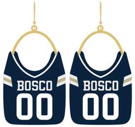 Navy Jersey Earring - St. John Bosco