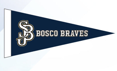 Felt Pennant with White Stripe SJB Braves