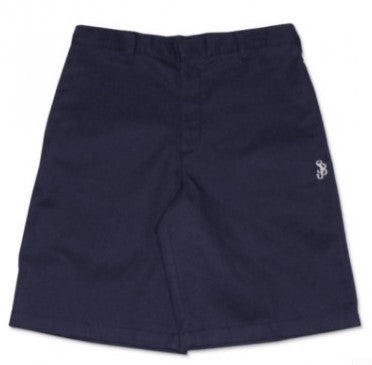 FLAT FRONT SHORTS WITH SJB EMBROIDERED LOGO - NAVY