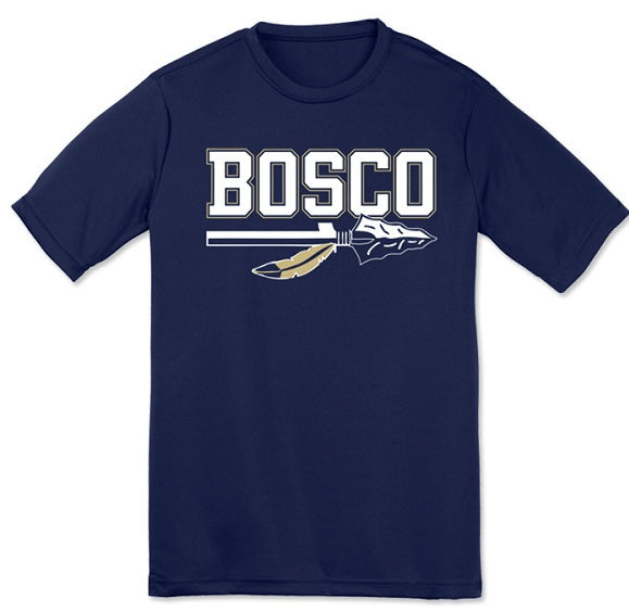 NAVY PERFORMANCE PE T-SHIRT WITH BOSCO LOGO